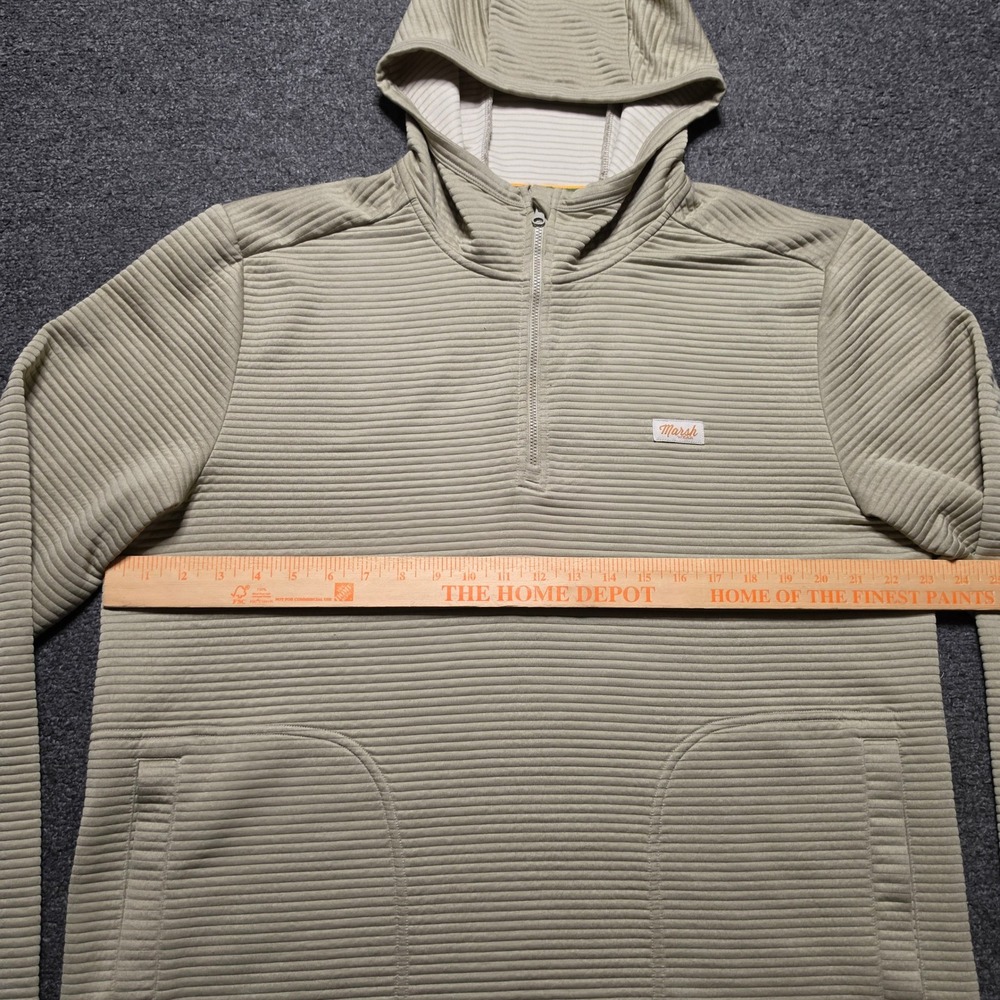 Marsh Wear Sullivan Tech Hoodie Tan Mens XL Ribbed 1/4 Zip Pullover Sweatshirt - Picture 4 of 6
